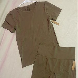 Skims soft smoothing collection shorts and t shirt